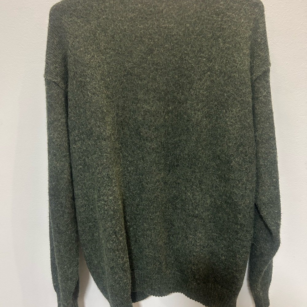 Peruvian Baby alpaca Women's Green Cardigan Sweater 0149 - Picture 6 of 9
